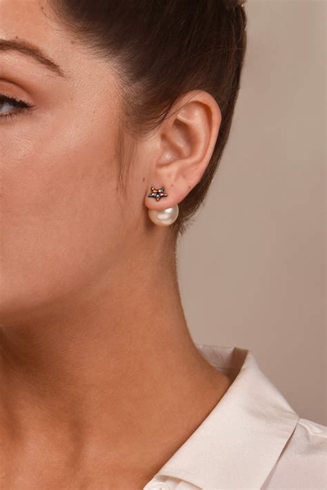 dior red ear stud|christian Dior studs.